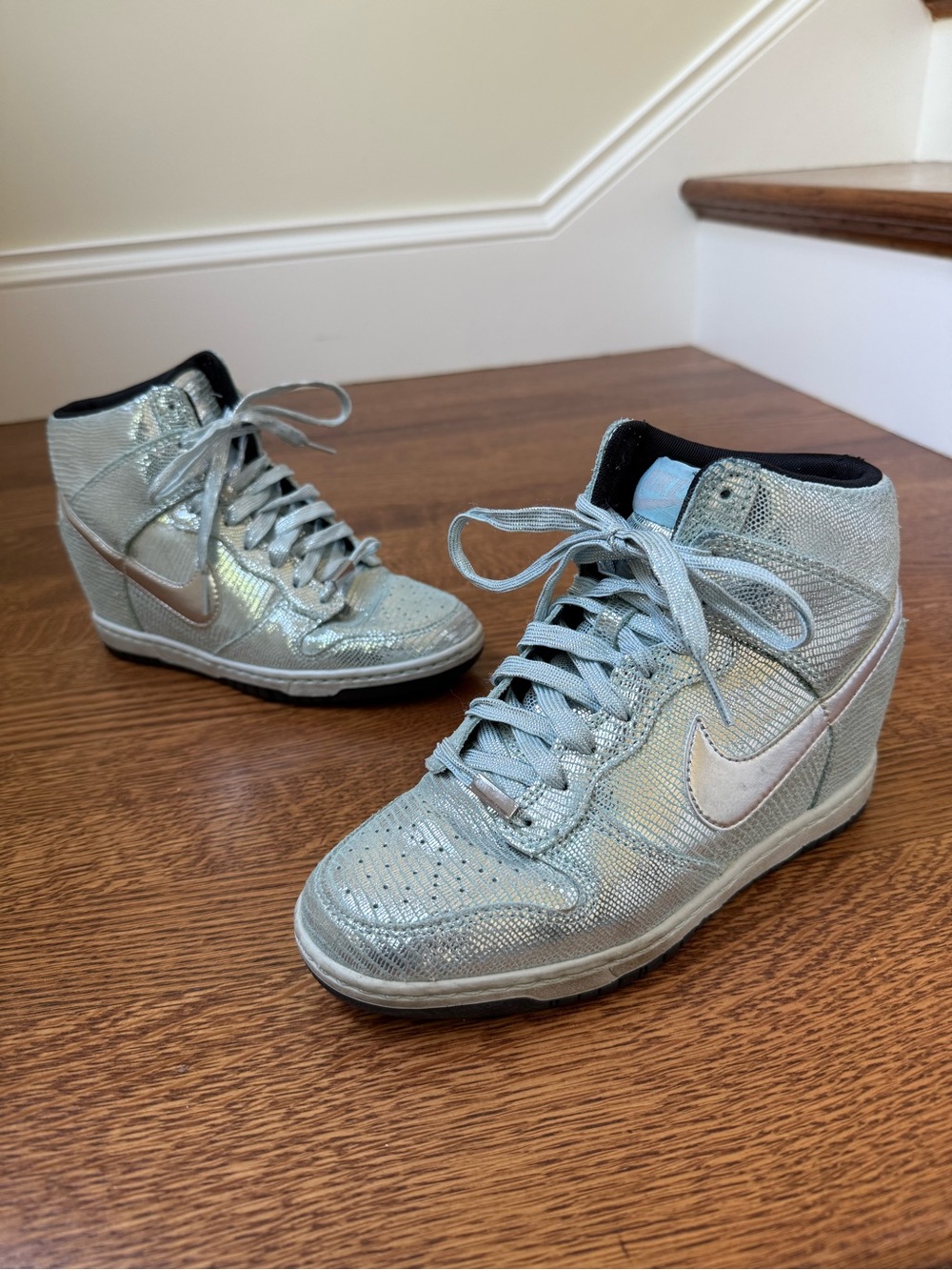 NIKE Dunk Sky Qs High Disco Ball 637991-001‎ 2013 Hidden Wedge Y2K Sporty 6.5